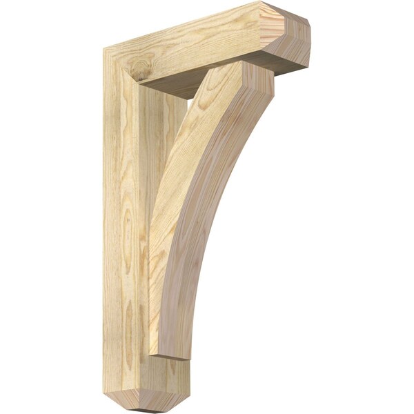 Ekena Millwork Thorton Craftsman Rough Sawn Bracket w/ Offset Brace, Douglas Fir, 6"W x 18"D x 30"H BKT0604X18X30THR04RDF - main